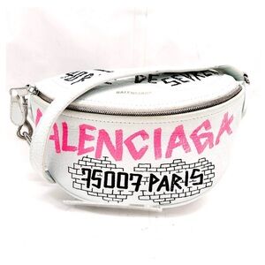 BALENCIAGA Leather Graffiti Souvenir Bag XXS